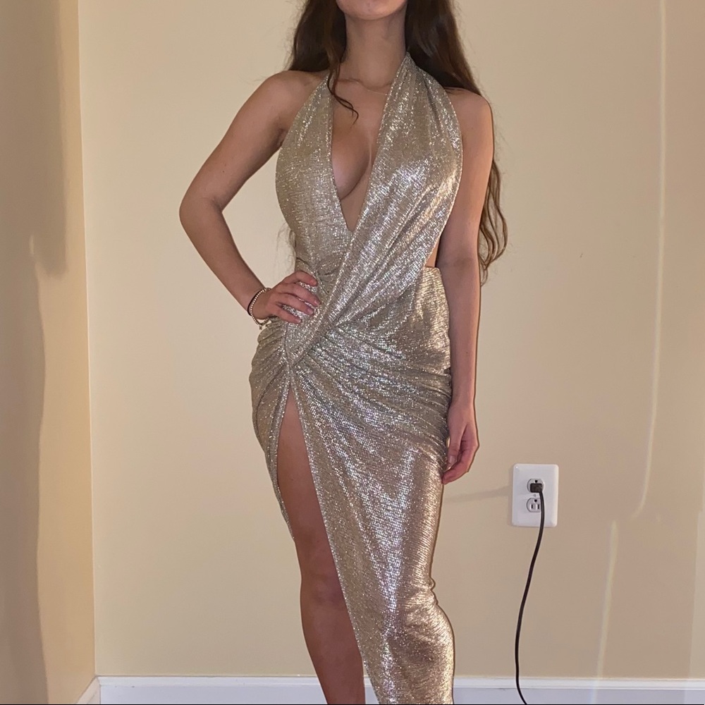SCK The Label Sexy Silver Gown. - Picture 3 of 4
